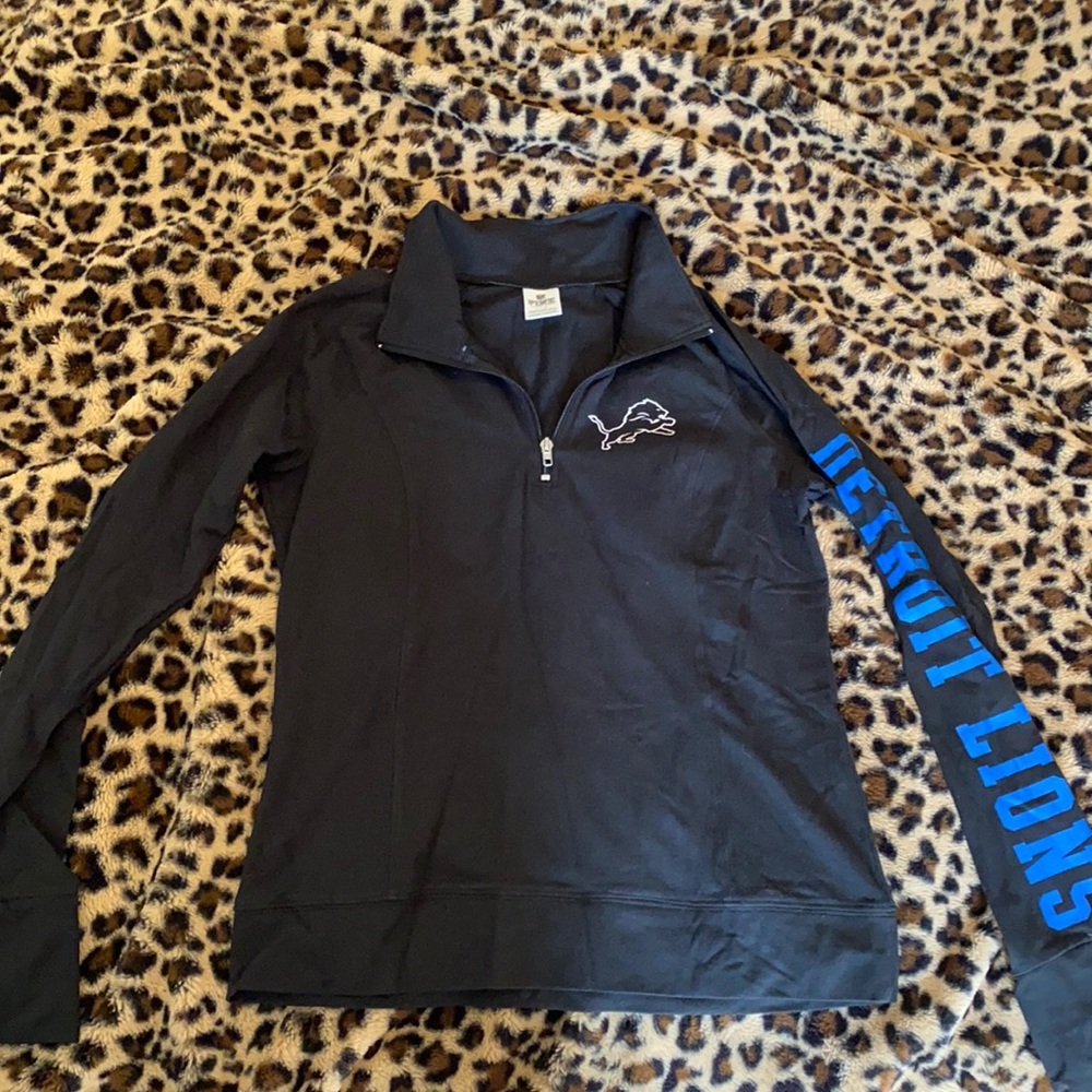 Women's PINK Detriot Lions Quarter-Zip Pullover